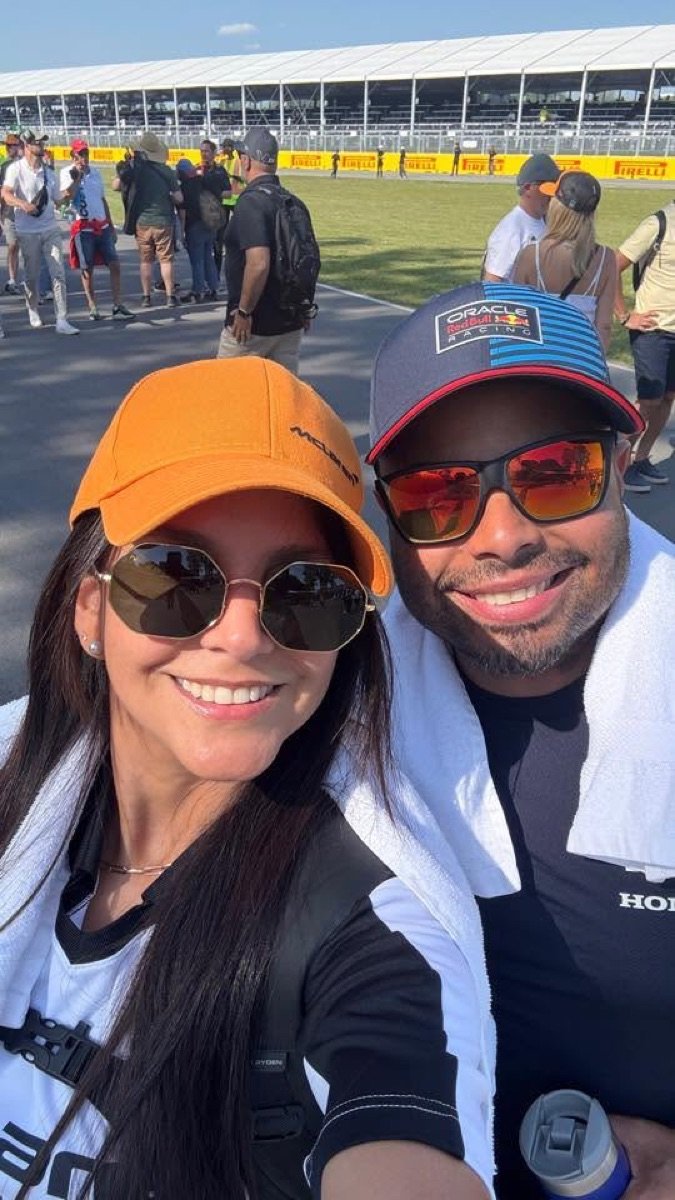 Shey and Luis at a Formula 1 race